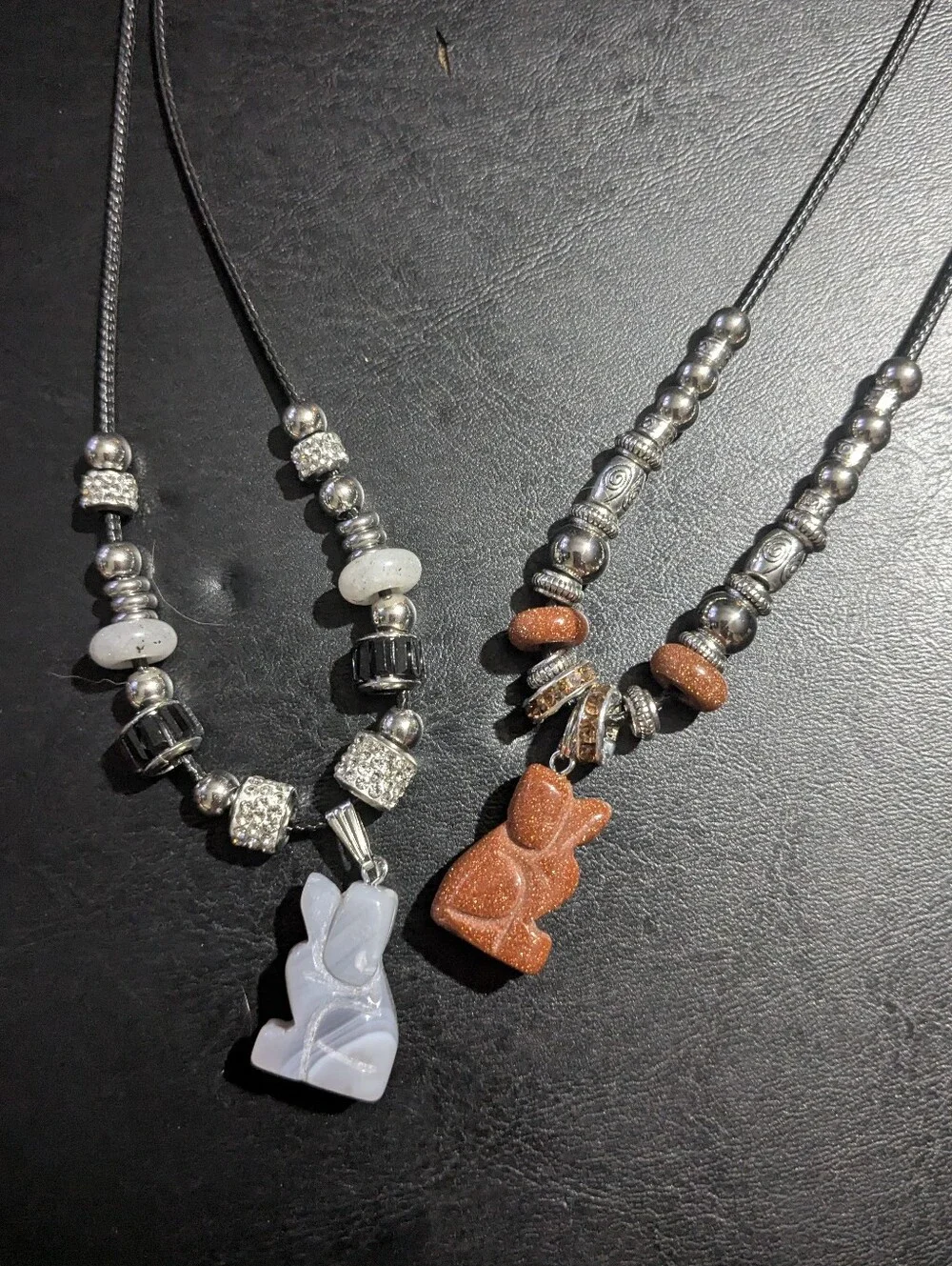 Hand Carved Sandstone 'Man's Best Friend's Dog Pendant Beaded Necklace